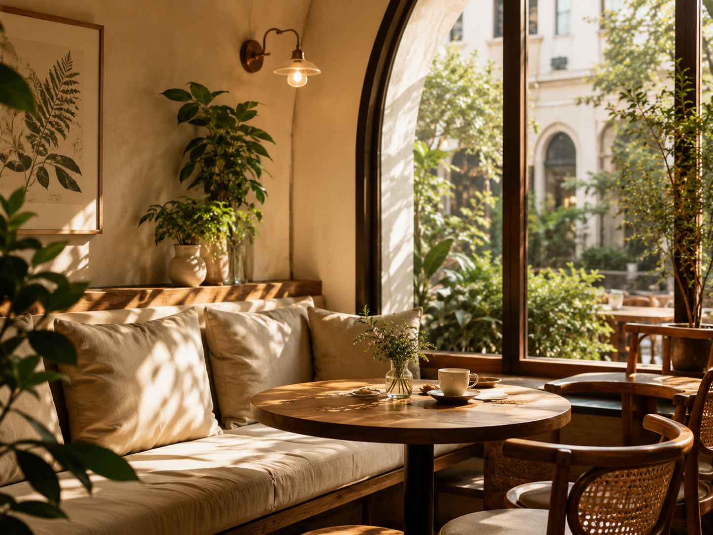 Cozy seating area inside Brew Cafe & Bistro